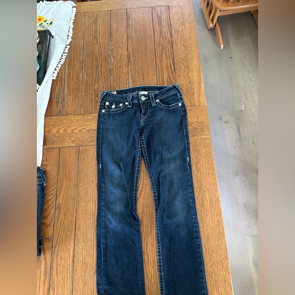 True Religion Dark Indigo Straight Leg Jeans
